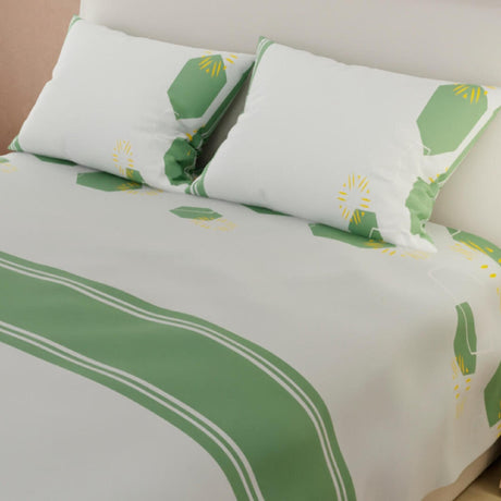 Juego de Sabanas Basic Verde Moderno 4 Piezas 140x190cm - Sabanas | Bylmo