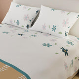 Juego de Sabanas Basic Flores Blanco y Camel 180 hilos - Sabanas | Bylmo