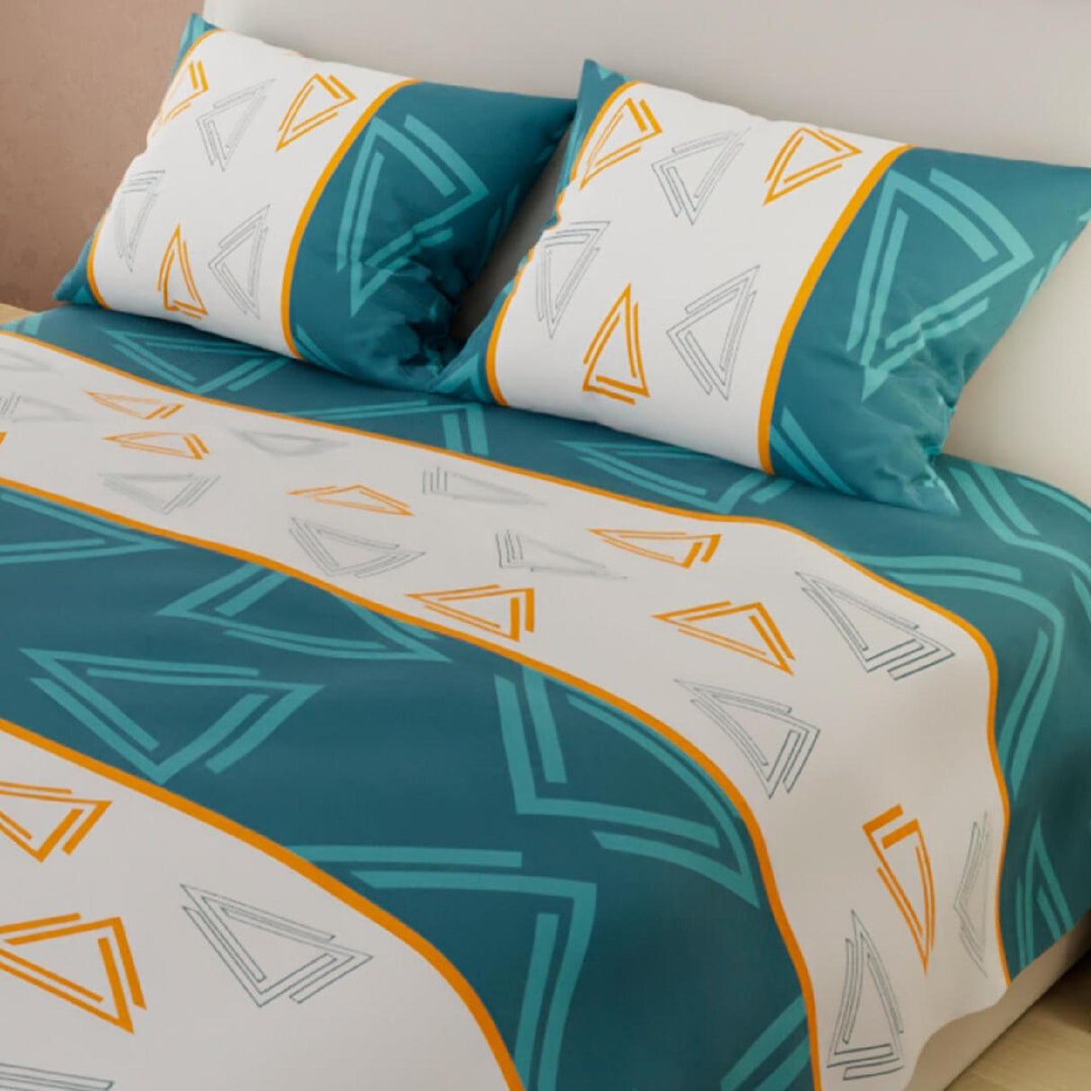 Juego de Sabanas Basic 4 Piezas AzulBlanco Moderno 180 Hilos - Sabanas | Bylmo