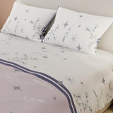 Juego de Sabanas Basic Estrellas y Ramas Blanco y Lila - Sabanas | Bylmo