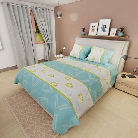 Juego de Sabanas Basic Azul Celeste y Blanco Suavidad y Modernidad - Sabanas | Bylmo