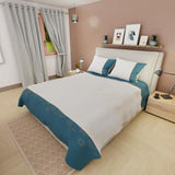 Juego de Sabanas Basic 4 Piezas BlancoAzul Suavidad Microfibra Sencillo 100x190cm - Sabanas | Bylmo