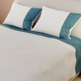 Juego de Sabanas Basic 4 Piezas BlancoAzul Suavidad Microfibra Sencillo 100x190cm - Sabanas | Bylmo