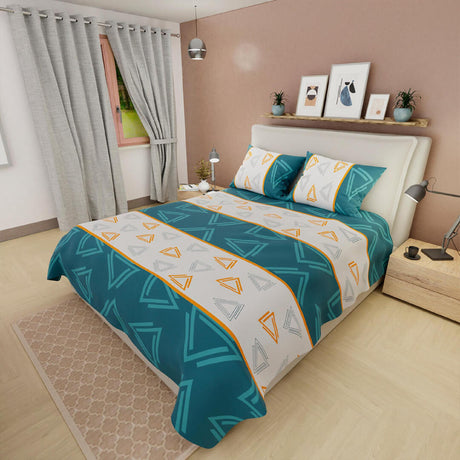 Juego de Sábanas Basic 180 hilos Azul y Blanco Moderno - Sabanas | Bylmo