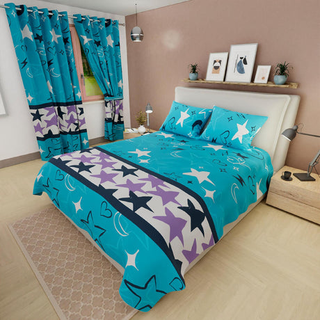 Juego de Sabanas Basic Azul Moderno 4 piezas Sábana Ajustable 100x190 cm - Sabanas | Bylmo