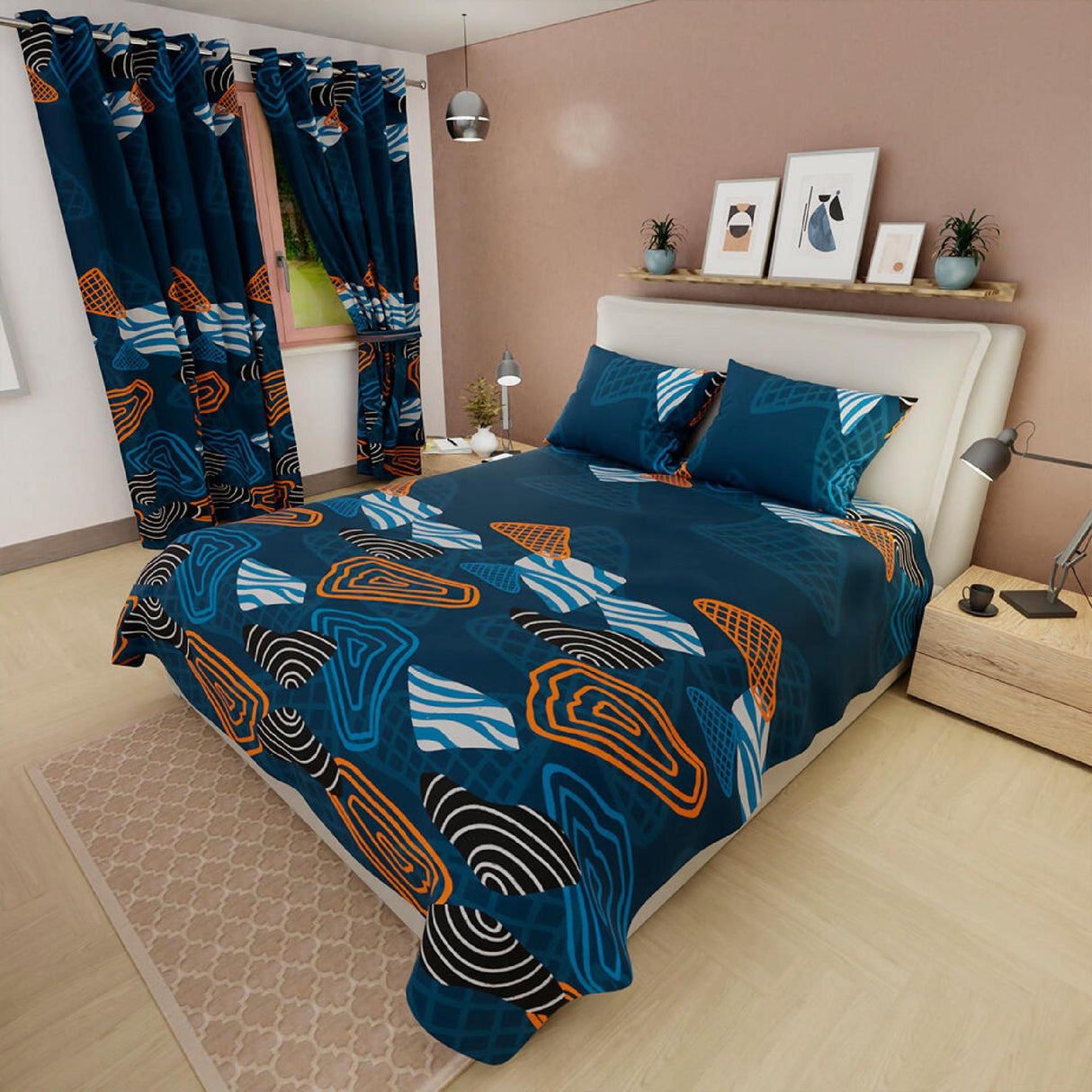 Juego de Sabanas Basic Moderno Azul Oscuro Microfibra Suavizada 4 Piezas - Sabanas | Bylmo