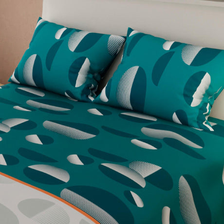 Juego de Sabanas Basic VerdeGris Moderno 180 HILOS QUEEN 4 Piezas - Sabanas | Bylmo