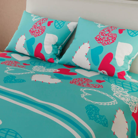 Juego de Sabanas Basic Celeste Moderno 4 Piezas 160x190 cm 180 Hilos - Sabanas | Bylmo