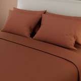 Juego de Sabanas Basic Terracota Microfibra Suavizada 4 Piezas - Sabanas | Bylmo