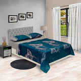 Juego de Sabanas Barcelona Cosmopolita Doble 140x190cm GrisAzul Microfibra Suavizada - Sabanas | Bylmo