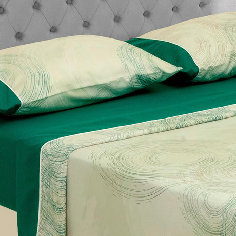 Juego de Sabanas Barcelona Estilo Moderno Verde Oscuro 4P - Sabanas | Bylmo