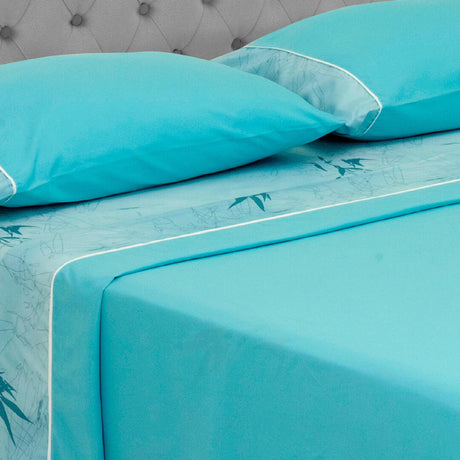 Juego de Sabanas Barcelona Cosmopolita Azul Aguamarina - Sabanas | Bylmo