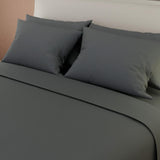 Juego de Sabanas Basic Gris Oscuro Suave Queen 160 x 190 cm - Sabanas | Bylmo