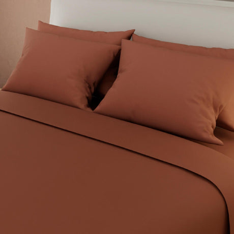 Juego de Sabanas Basic Terracota Suaves 4 Piezas - Sabanas | Bylmo