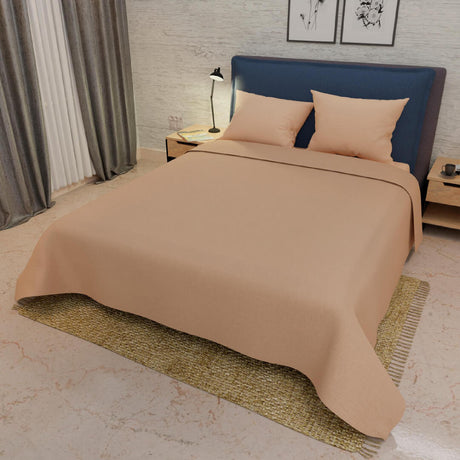 Juego de Sabanas Basic Calidad Premium Naranja Claro 4 Piezas - Sabanas | Bylmo