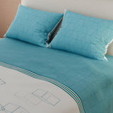 Juego de Sabanas Basic Azul y Blanco Moderno para Cama Doble - Sabanas | Bylmo