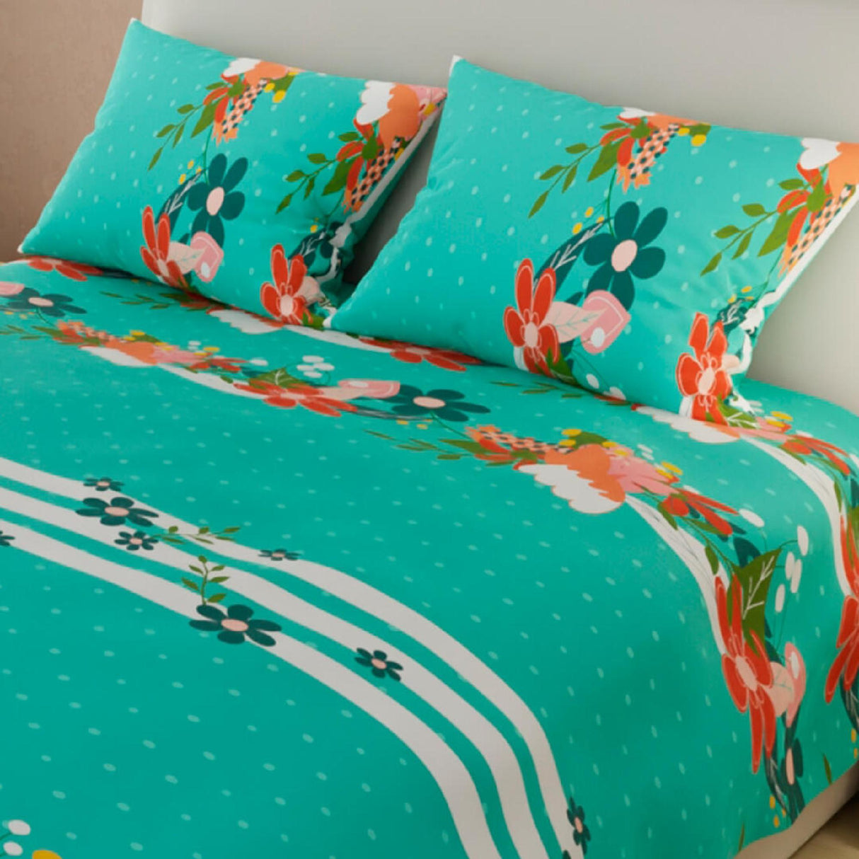 Juego de Sabanas Basic Verde Moderno para Cama Doble 140x190cm - Sabanas | Bylmo