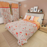 Juego de Sabanas Basic Doble Blanco Naranja Claro Suavidad 140x190cm - Sabanas | Bylmo