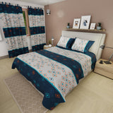 Juego de Sabanas Basic Blanco y Azul Suaves y Resistentes. - Sabanas | Bylmo