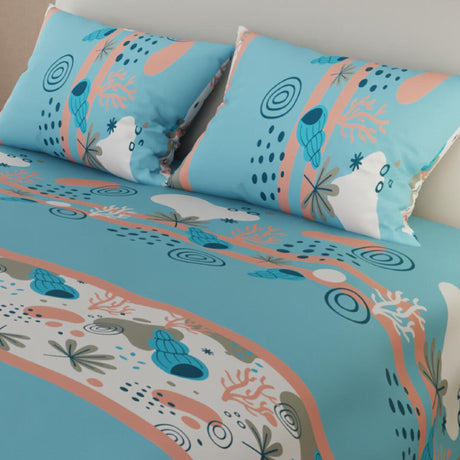 Juego de Sabanas Basic Azul 4 piezas Tamaño Semidoble 120x190 cm Suavidad y Durabilidad - Sabanas | Bylmo