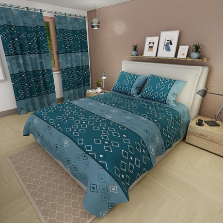 Juego de Sabanas Basic Azul Grisaceo Moderno 4 Piezas 120x190cm - Sabanas | Bylmo