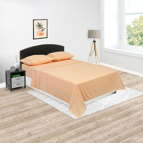 Juego de Sabanas Basic Naturaleza 4P Naranja 140x190cm - Sabanas | Bylmo