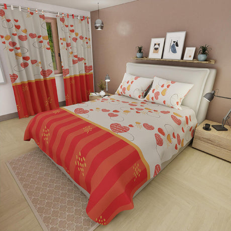 Juego de Sabanas Basic Blanco y Naranja Moderno 4 Piezas - Sabanas | Bylmo