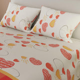 Juego de Sabanas Basic Blanco y Naranja Moderno 4 Piezas - Sabanas | Bylmo