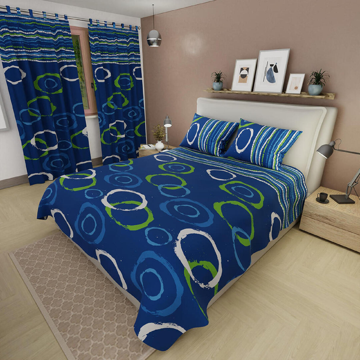 Juego de Sabanas Basic Azul Moderno 160x190cm 4 Piezas - Sabanas | Bylmo