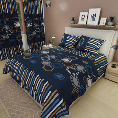 Juego de Sabanas Basic Azul Oscuro 160x190cm Moderno 4 Piezas - Sabanas | Bylmo