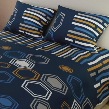 Juego de Sabanas Basic Azul Oscuro 160x190cm Moderno 4 Piezas - Sabanas | Bylmo