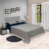 Juego de Sabanas Barcelona Moderno Azul Oscuro y Gris 4 Piezas - Sabanas | Bylmo