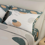 Juego de Sabanas Basic Circulos Verde Oscuro 140x190cm 4 piezas - Sabanas | Bylmo