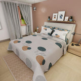 Juego de Sabanas Basic Circulos Verde Oscuro 140x190cm 4 piezas - Sabanas | Bylmo