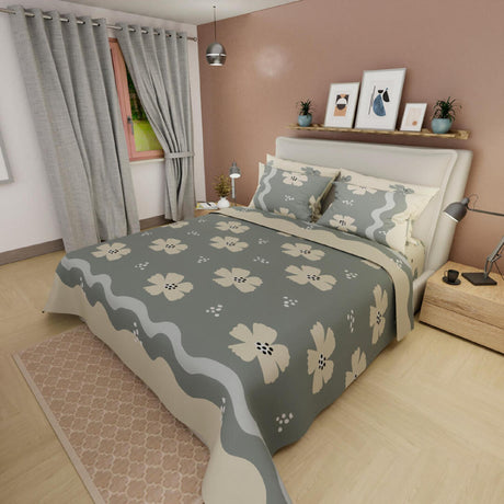 Juego de Sabanas Basic Gris 140x190cm 4 Piezas Moderno - Sabanas | Bylmo