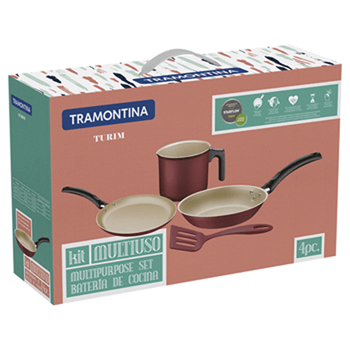 Batería de Cocina Turim Rojo con Antiadherente Starflon Max Para Uso Casero - Ollas y Sartenes | Bylmo