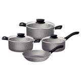 Batería de Cocina Linz Gris con Antiadherente Starflon Max Para Uso Casero - Ollas y Sartenes | Bylmo