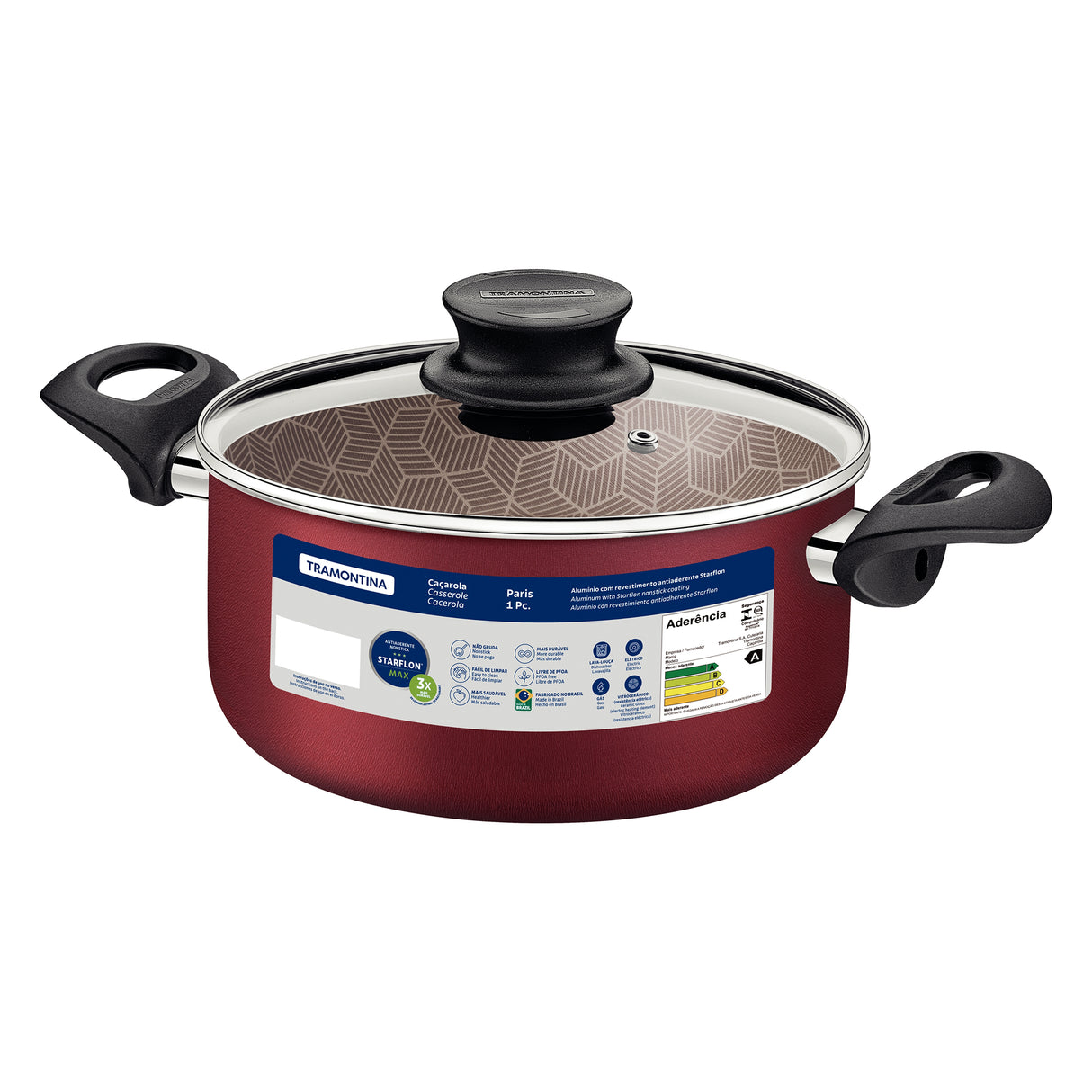 Olla París Rojo 29.4x20cm de Aluminio Antiadherente y de 8 Litros - Ollas y Sartenes | Bylmo