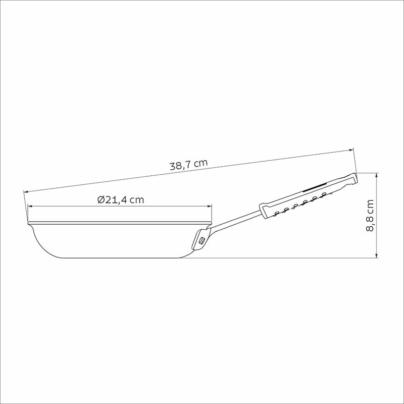 Sarten Profesional Acero 21.4x8.8cm De Aluminio Antiadherente Y De 1 Litros