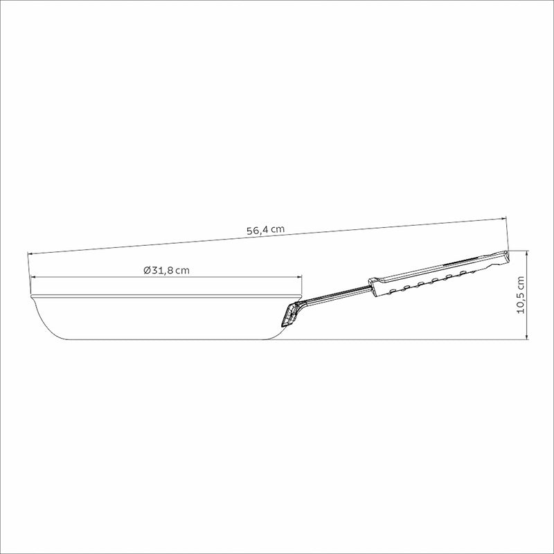 Sarten Profesional Acero 31.8x10.5cm De Aluminio Antiadherente Y De 3 Litros