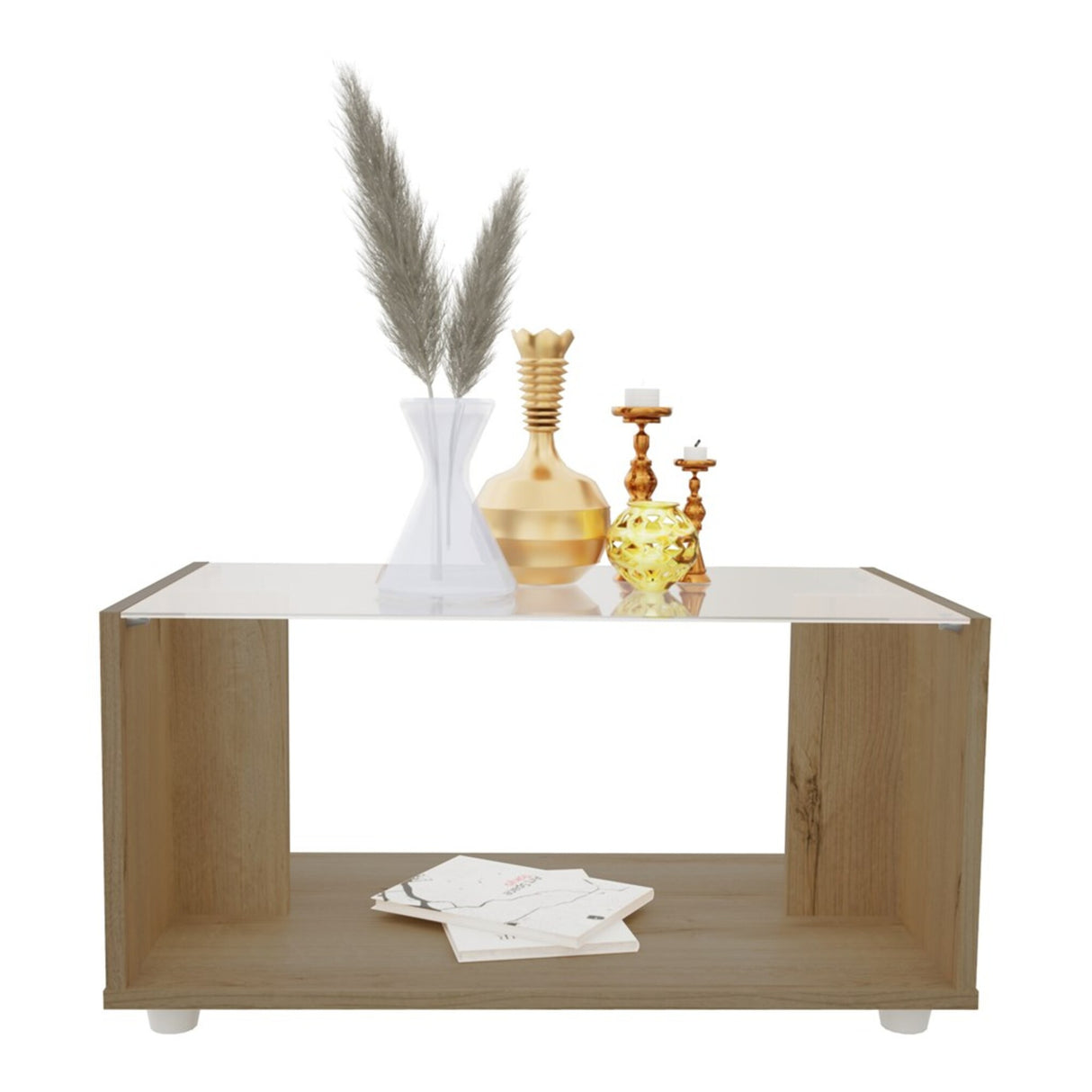 Mesa de Centro Galia Duna 68x35cm Rectangular Con Compartimiento - Mesas de Centro | Bylmo