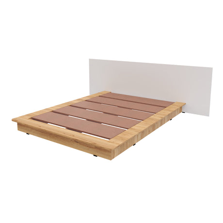 Cama Moscú Duna y Blanco Para Cama Doble 140 X 190 Con Cabecero - Camas | Bylmo