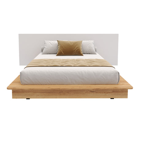 Cama Moscú Duna y Blanco Para Cama Doble 140 X 190 Con Cabecero - Camas | Bylmo