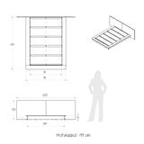 Cama Moscú Duna y Blanco Para Cama Doble 140 X 190 Con Cabecero - Camas | Bylmo