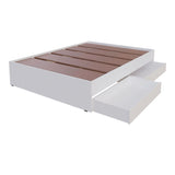 Cama Chicago Blanco Para Cama Doble 140 X 190 Con Cabecero y Almacenamiento - Camas | Bylmo