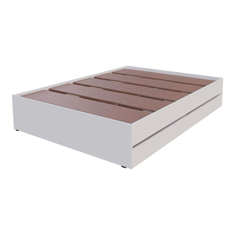 Cama Chicago Blanco Para Cama Doble 140 X 190 Con Almacenamiento