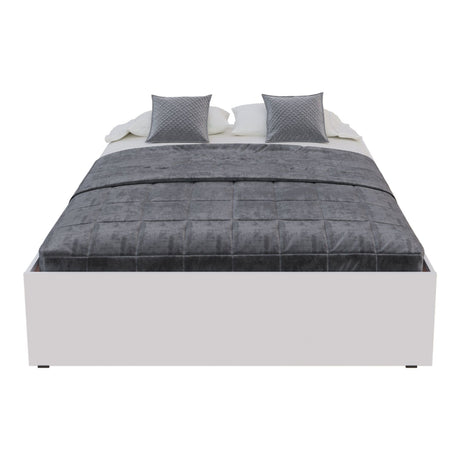 Cama Chicago Blanco Para Cama Doble 140 X 190 Con Cabecero y Almacenamiento - Camas | Bylmo