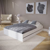 Cama Chicago Blanco Para Cama Doble 140 X 190 Con Almacenamiento