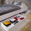 Cama Chicago Blanco Para Cama Doble 140 X 190 Con Almacenamiento