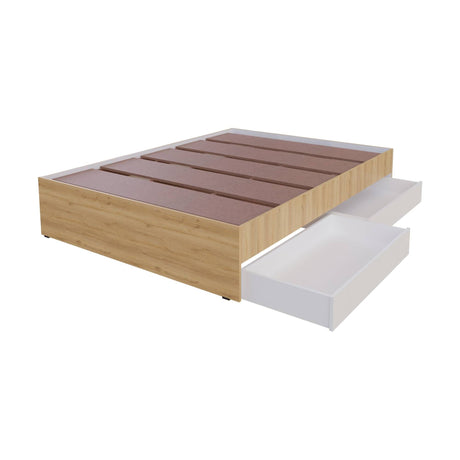 Cama Chicago Duna y Blanco Para Cama Doble 140 X 190 Sin Cabecero y Almacenamiento - Camas | Bylmo